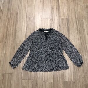 LOFT Black and White Blouse with Elegant Design